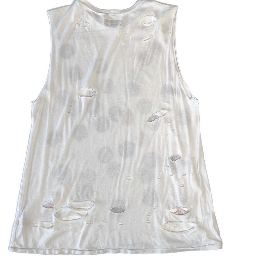 Lauren Moshi ☻︎ Roxanne Pins Vintage Destroyed Muscle Tee T Shirt ☻︎ with Holes - Picture 8 of 17